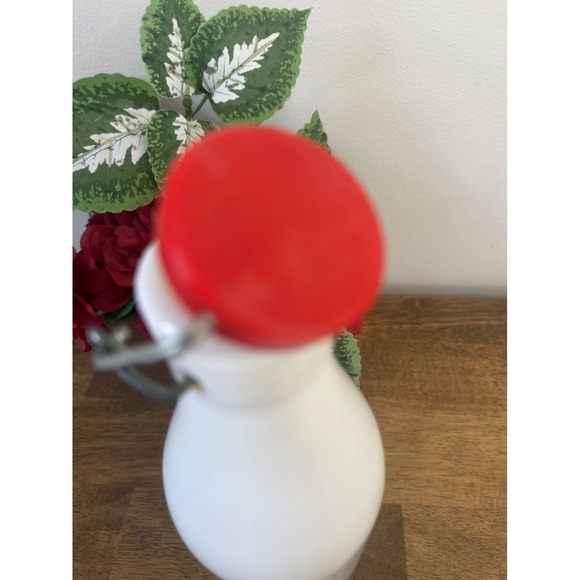 Vintage Cerve Italy Milk Glass Bottle Mushroom Butterfly Sunshine Design Retro - Picture 6 of 10